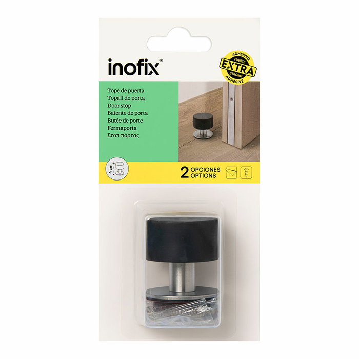 Inofix Tope de puerta alto de acero inoxidable acabado negro Inofix Tope de puerta alto de acero inoxidable acabado negro