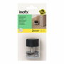Inofix Tope de puerta alto de acero inoxidable acabado negro