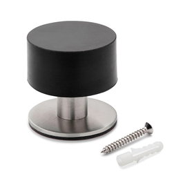 Inofix Tope de Puerta Alto Extrafuerte con Amortiguador Negro Acero Inoxidable para Puertas Pesadas