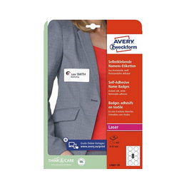 AVERY Zweckform L4881-20 Etiquetas de nombres blancas 65,0 x 65,0 mm