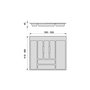 Emuca Cubertero Optima para cajón Universal, módulo 600mm, Plástico, Gris