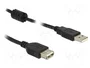 DeLOCK 83401 Cable de extensión USB 2.0 Tipo-A Macho a Hembra 0,5 m Negro