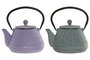 DKD Home Decor Tetera Oriental Malva y Verde de Hierro Colado Inox 600ml (2 Unidades) 12.5 x 15.5 x 15 cm