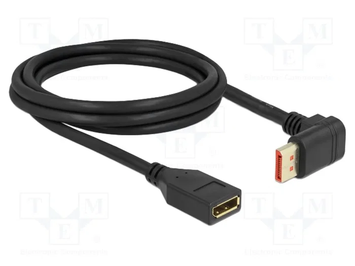 DeLOCK Cable de extensión DisplayPort macho 90° hacia arriba a hembra 8K 60 Hz 2 m
