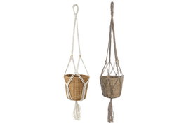 DKD Home Decor Macetero Seagrass Macrame 22x22x120