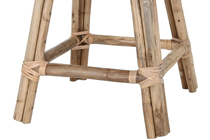 DKD Home Decor Taburete Balines Mimbre y Ratan Natural 37 x 49.5 x 37 cm