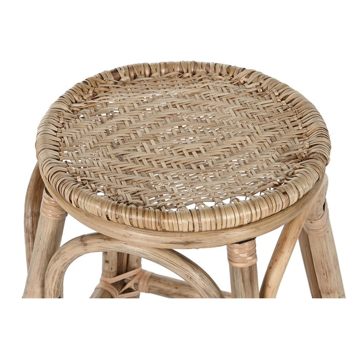 DKD Home Decor Taburete de Mimbre y Ratán Apilable Natural