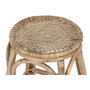DKD Home Decor Taburete de Mimbre y Ratán Apilable Natural