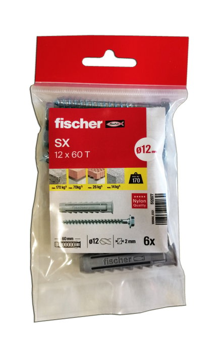 FISCHER SXPLUS + T 12X60 Blister de 6 unidades