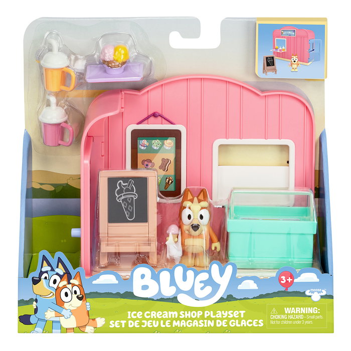 Moose Bluey Mini Playset Tienda de Helados 17593 con Figura de Bingo y Accesorios para Niños +3 Años