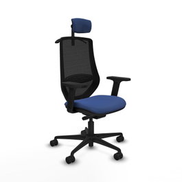 PIQUERAS Y CRESPO Silla de oficina Mardos con mecanismo Sincro/Traslack, Azul marino y Negro