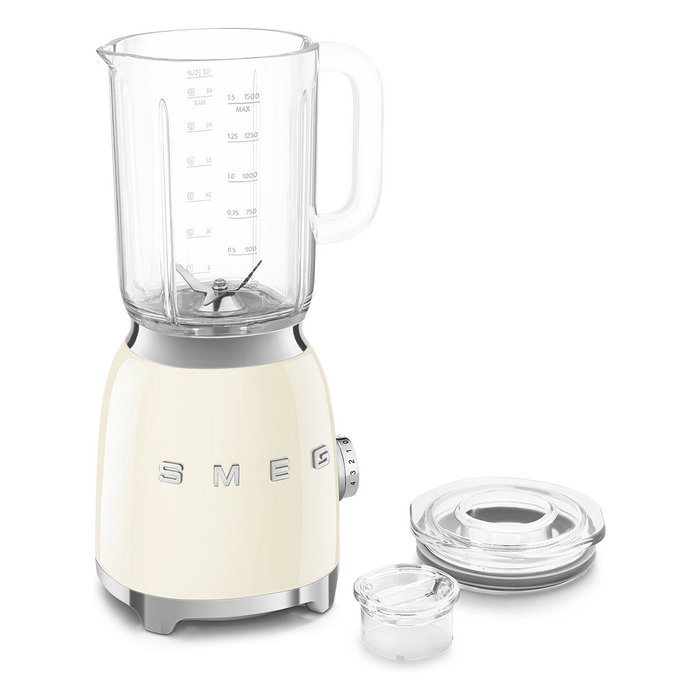 Smeg BLF03CREU Batidora de Vaso 1.5L 800W Función Impulso y Picahielos Color Pastel Crema