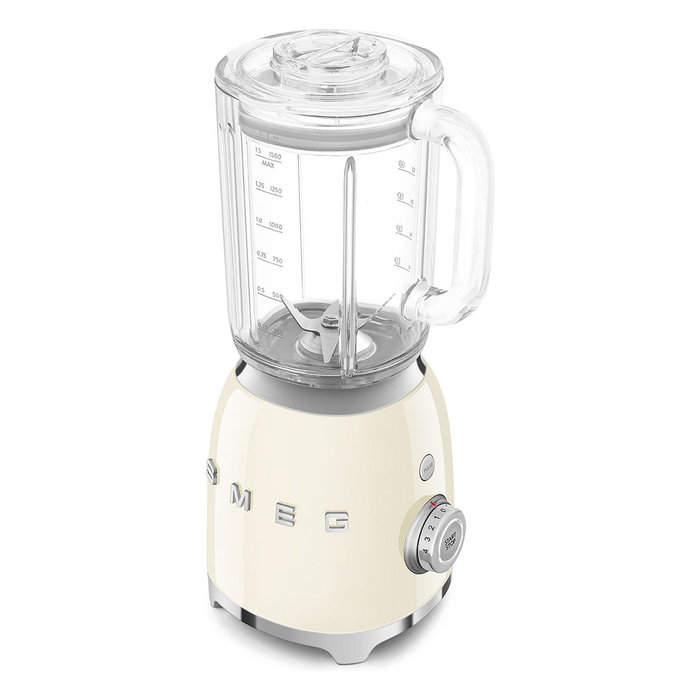 Smeg BLF03CREU Batidora de Vaso 1.5L 800W Función Impulso y Picahielos Color Pastel Crema