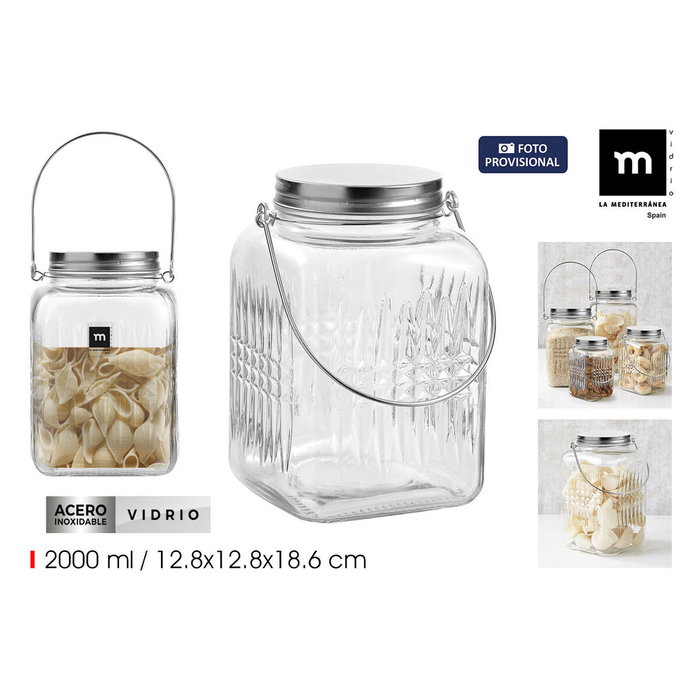 Tarro de Cristal La Mediterránea 2 L (6 Unidades)