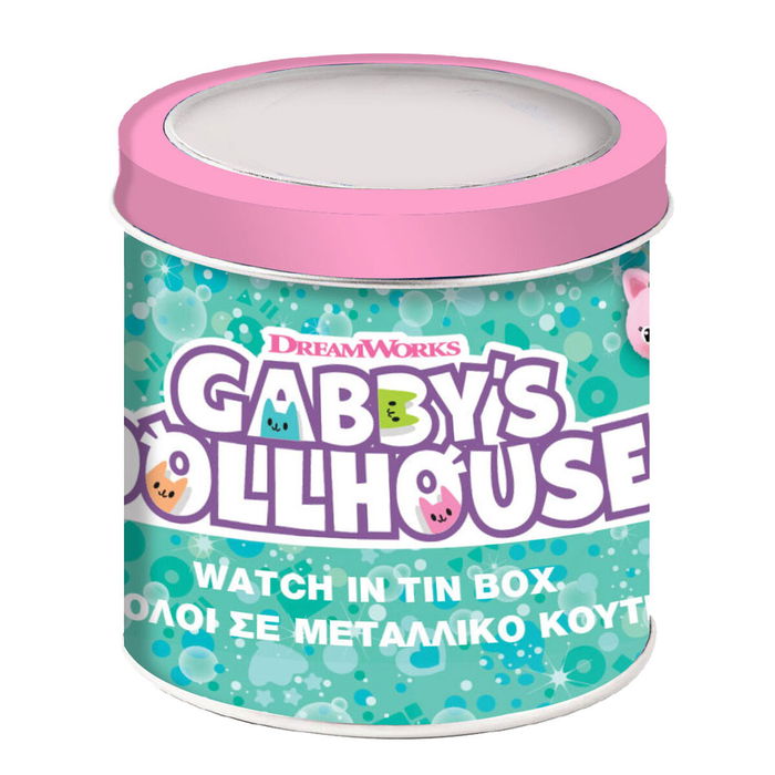 Reloj Infantil Gabby's Dollhouse 000574089 - TIN BOX Ø 33 mm