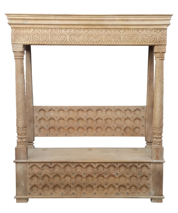 DKD Home Decor Banco de Mango Envejecido Natural