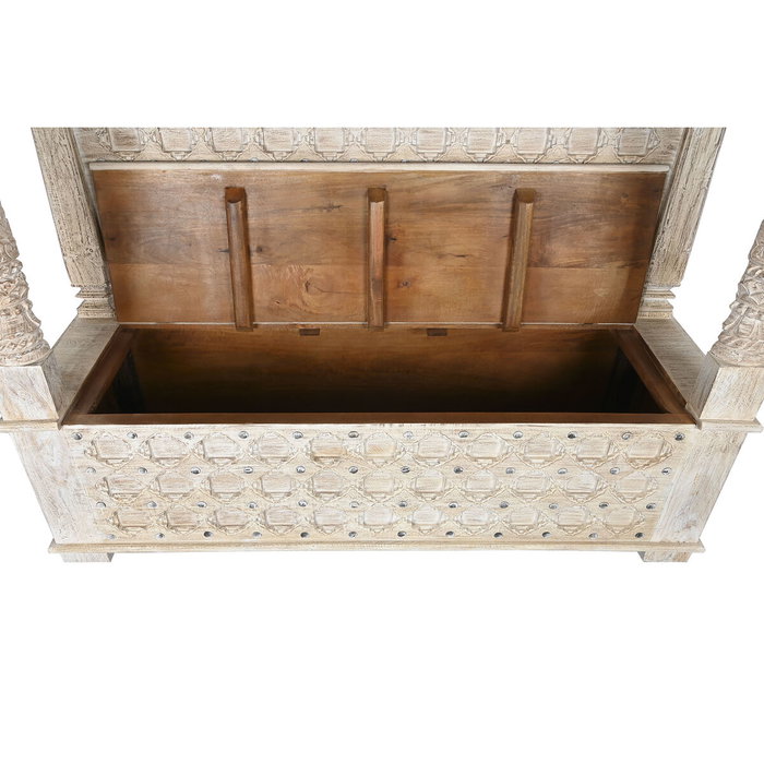 DKD Home Decor Banco de Mango Envejecido Natural