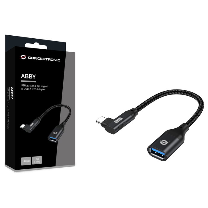 Conceptronic Adaptador USB-C a USB-A 3.0 OTG 90° Negro Conceptronic Adaptador USB-C a USB-A 3.0 OTG 90° Negro