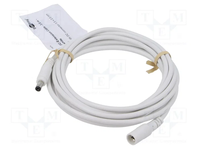 GOOBAY Cable de alimentación CC redondo de 3m con conector y tomacorriente DC 5,5/2,5 GOOBAY Cable de alimentación CC redondo de 3m con conector y tomacorriente DC 5,5/2,5