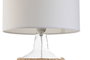 DKD Home Decor Lámpara de Sobremesa Cristal y Cuerda 28x28x45 cm
