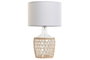 DKD Home Decor Lámpara de Sobremesa Cristal y Cuerda 28x28x45 cm