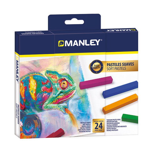 MANLEY Estuche de 24 Pasteles Suaves