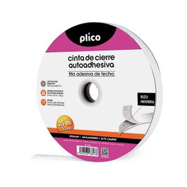Plico Cremallera textil autoadhesiva hembra blanca de 25m
