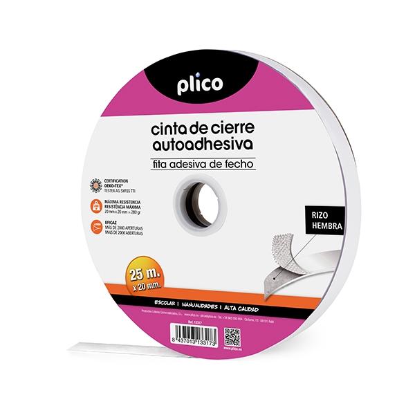 Plico Cremallera textil autoadhesiva hembra blanca de 25m Plico Cremallera textil autoadhesiva hembra blanca de 25m