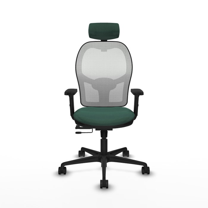 PIQUERAS Y CRESPO Silla de oficina Jorquera con mecanismo Sincro/Traslack Verde botella y Blanco PIQUERAS Y CRESPO Silla de oficina Jorquera con mecanismo Sincro/Traslack Verde botella y Blanco