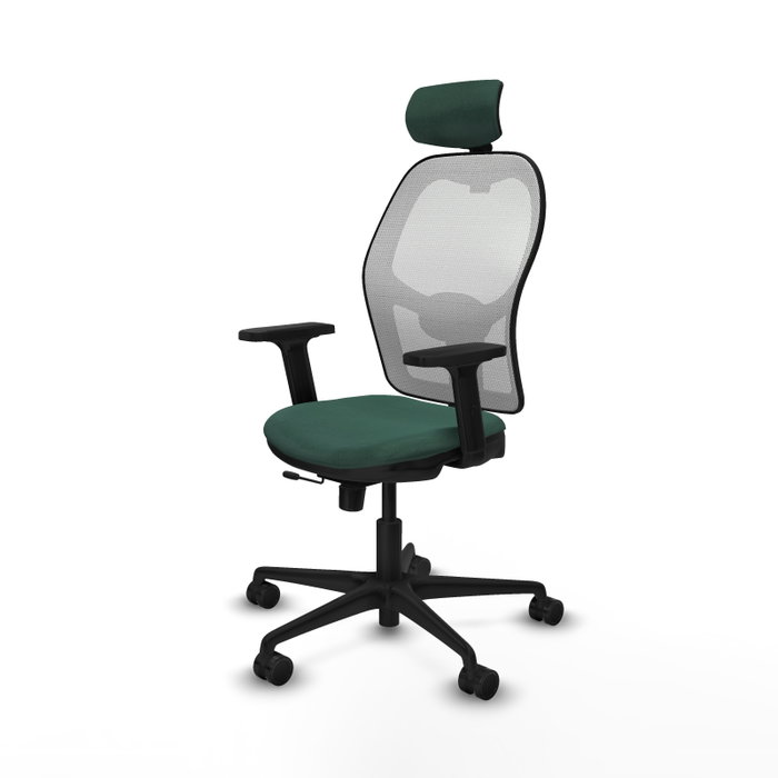 PIQUERAS Y CRESPO Silla de oficina Jorquera con mecanismo Sincro/Traslack Verde botella y Blanco PIQUERAS Y CRESPO Silla de oficina Jorquera con mecanismo Sincro/Traslack Verde botella y Blanco