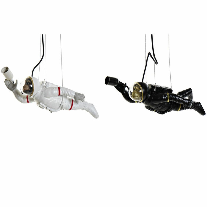 DKD Home Decor Lámpara de Techo Astronauta de Resina, Surtido de 2 Unidades (Negro y Blanco) inevitablemente