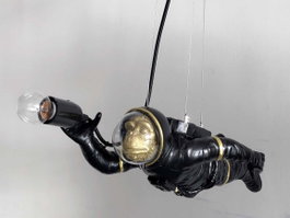 DKD Home Decor Lámpara de Techo Astronauta de Resina, Surtido de 2 Unidades (Negro y Blanco) inevitablemente