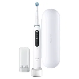 Oral-B Cepillo de dientes eléctrico iO Series 5 con 5 modos de limpieza, sensor de presión y color blanco