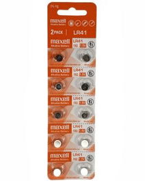 Maxell LR41 192 AG3 392 Pilas Alcalinas Planas 1.5 V Libres De Mercurio Blister 10 Unidades