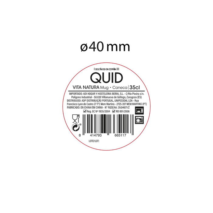 Mug Cerámico Vita Morning Quid 35 cL (12 Unidades) Mug Cerámico Vita Morning Quid 35 cL (12 Unidades)