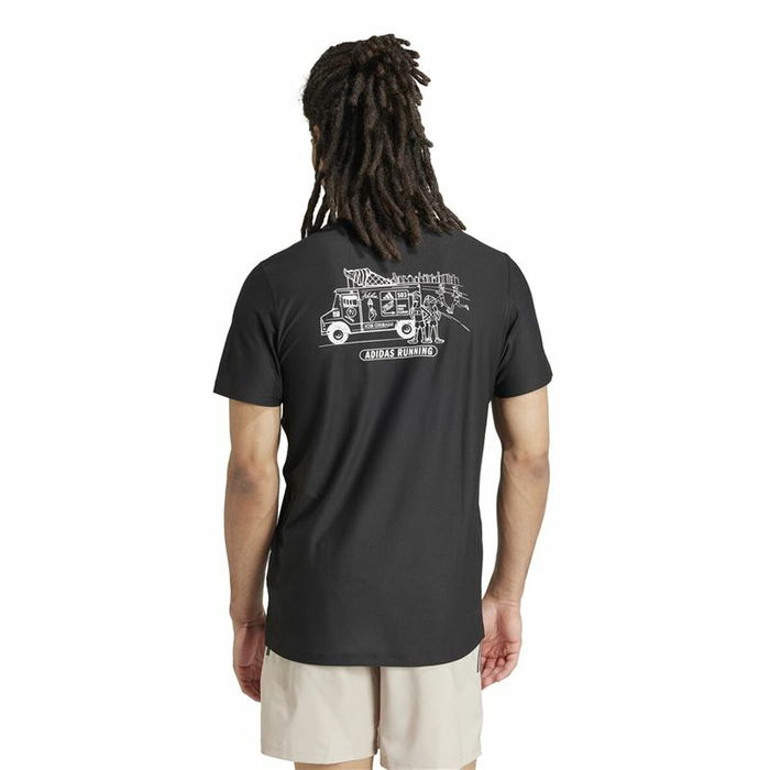 Camiseta de Manga Corta Hombre Adidas Running Ice Cream Graphic Negro
