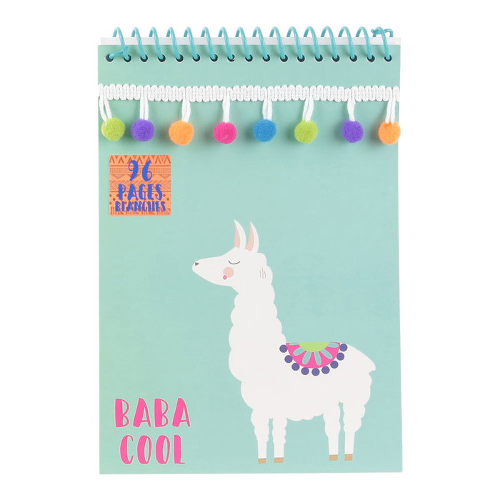 Home Deco Factory Libreta DinA5 Llama con Pompones