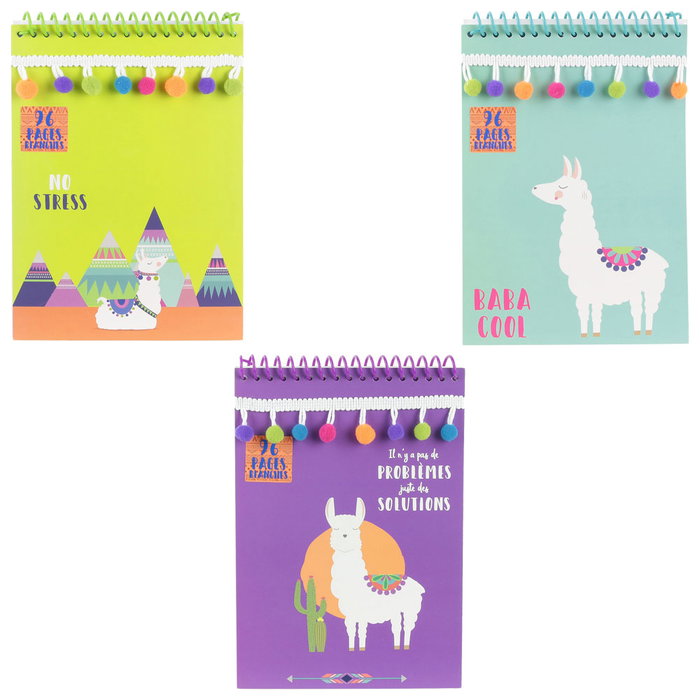 Home Deco Factory Libreta DinA5 Llama con Pompones