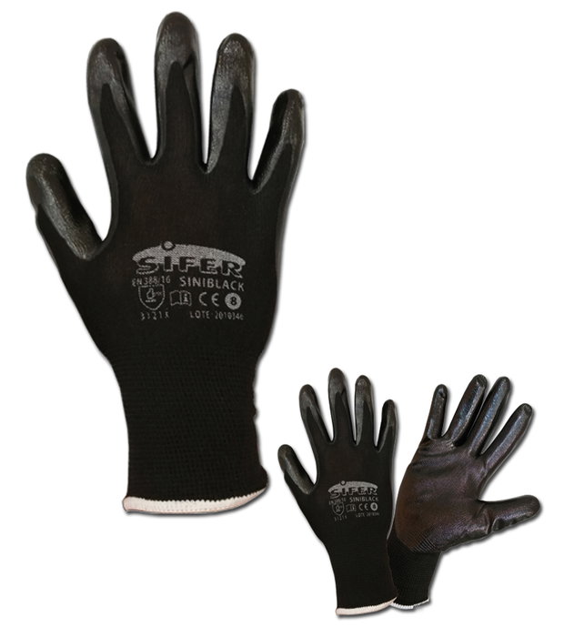 SIFER Guante Siniblack Titan Nitrilo Negro Nylon T=10 SIFER Guante Siniblack Titan Nitrilo Negro Nylon T=10