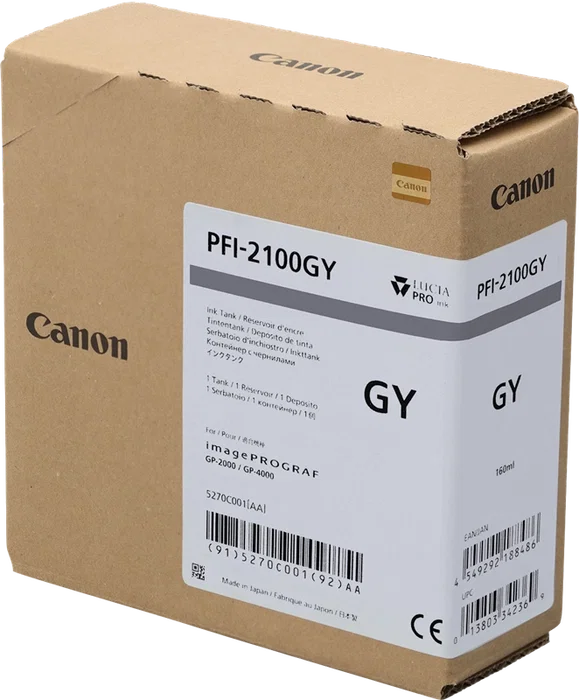 Canon PFI-2100gy Cartucho de tinta Gris 160ml Canon PFI-2100gy Cartucho de tinta Gris 160ml