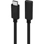 Nanocable 10.01.4502 Cable Alargador USB Tipo-C 3.2 Macho-Hembra 2m Negro 20Gbps 100W 4K
