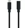 Nanocable 10.01.4502 Cable Alargador USB Tipo-C 3.2 Macho-Hembra 2m Negro 20Gbps 100W 4K