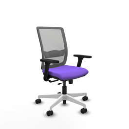 PIQUERAS Y CRESPO Silla de oficina Haches con mecanismo Sincro/Traslack, Tela Lila y Malla Gris