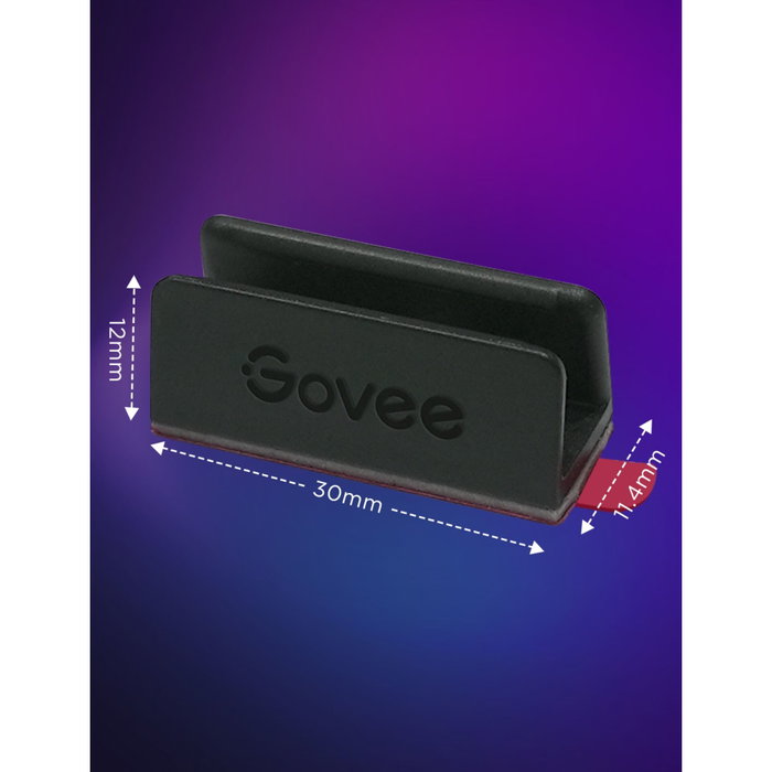 Govee Soportes para Neon Rope Light 2, 20 unidades, Negro