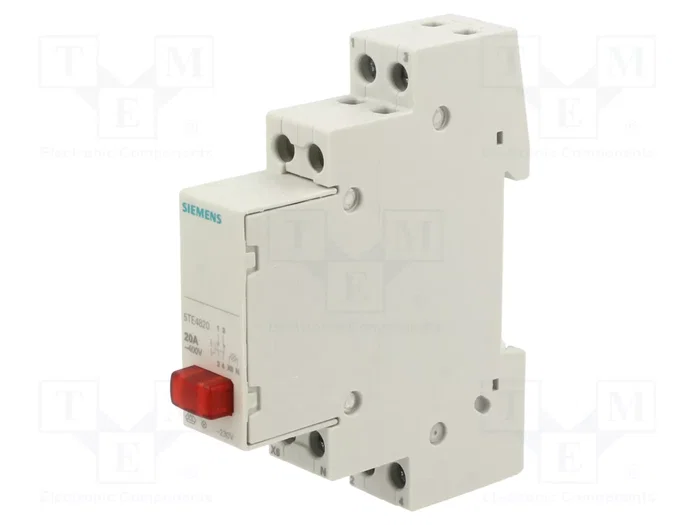 SIEMENS Interruptor de botón 230VAC 20A con LED rojo SIEMENS Interruptor de botón 230VAC 20A con LED rojo
