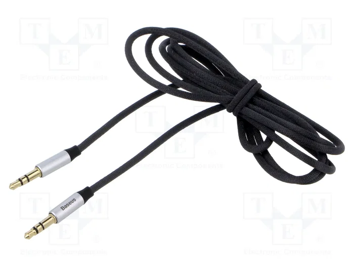Baseus Yiven cable miniJack 3,5mm AUX 1,5m negro y plata