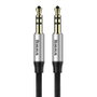 Baseus Yiven cable miniJack 3,5mm AUX 1,5m negro y plata