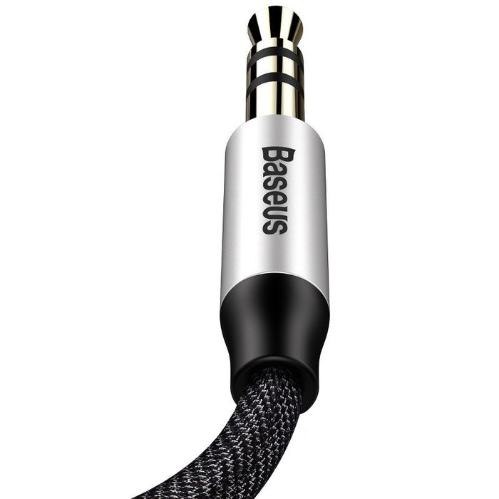 Baseus Yiven cable miniJack 3,5mm AUX 1,5m negro y plata
