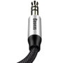 Baseus Yiven cable miniJack 3,5mm AUX 1,5m negro y plata