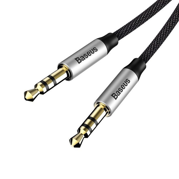 Baseus Yiven cable miniJack 3,5mm AUX 1,5m negro y plata